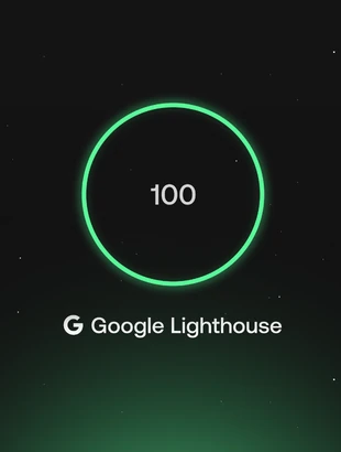 Google Lighthouse performance score of 100