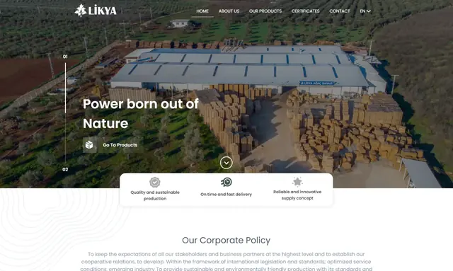 Likya corporate website homepage